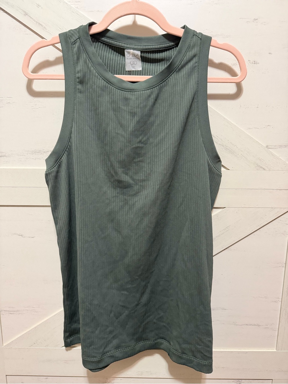 CALIA by Carrie Underwood Ribbed Tank in Sage